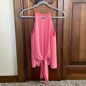 Express Tie Front Tank, Pink, Small